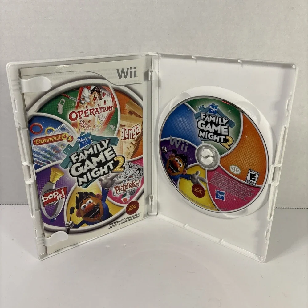 Hasbro Family Game Night 2 Nintendo Wii Game EA Operation Jenga Connect 4 Bop It